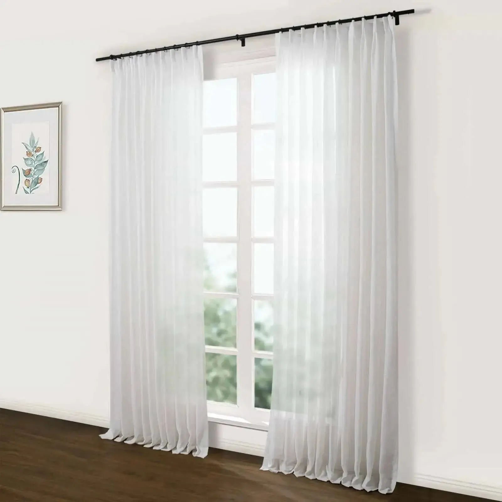 Flynn Airy Lightweight Sheer Curtain Pleated