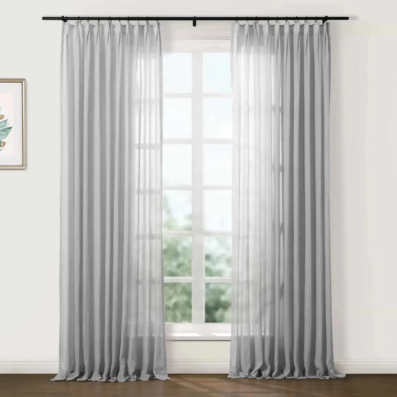 Flynn Airy Lightweight Sheer Curtain Pleated