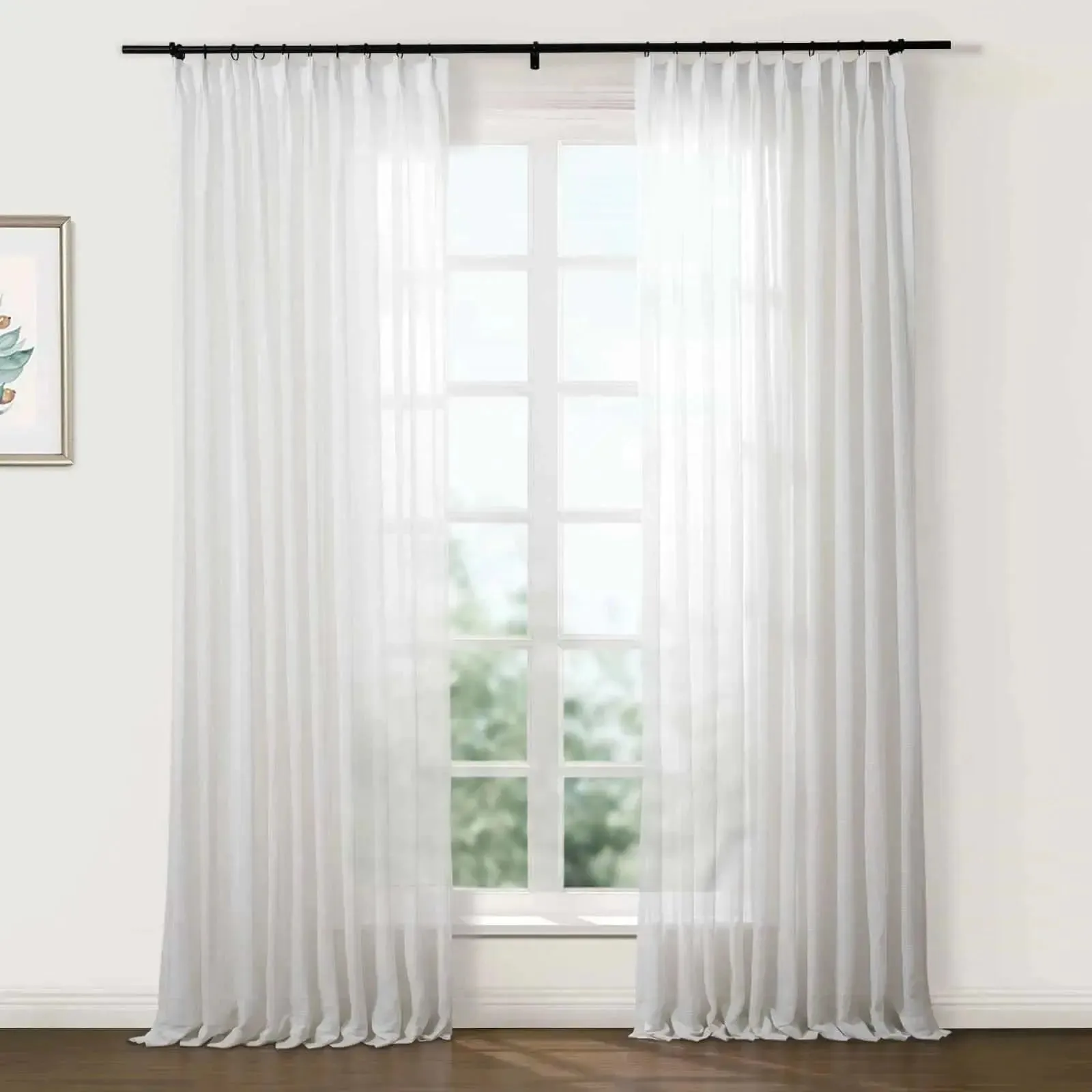 Flynn Airy Lightweight Sheer Curtain Pleated