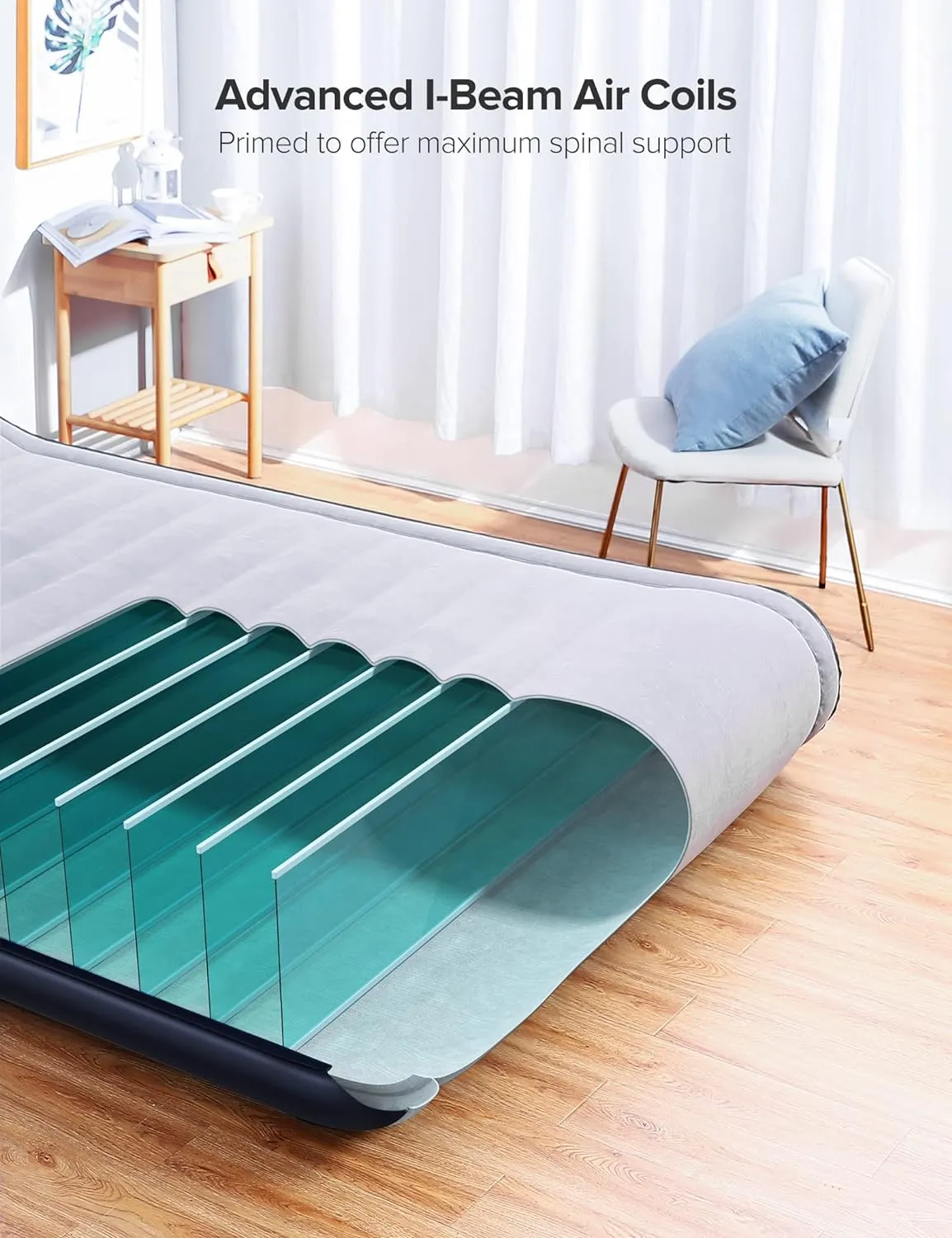 Full Inflatable Air Mattress with Built-in Pump