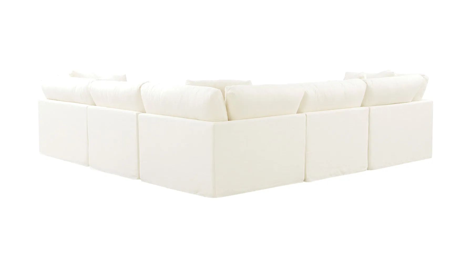 Get Together™ 5-Piece Modular Sectional Closed, Large, Cream Linen