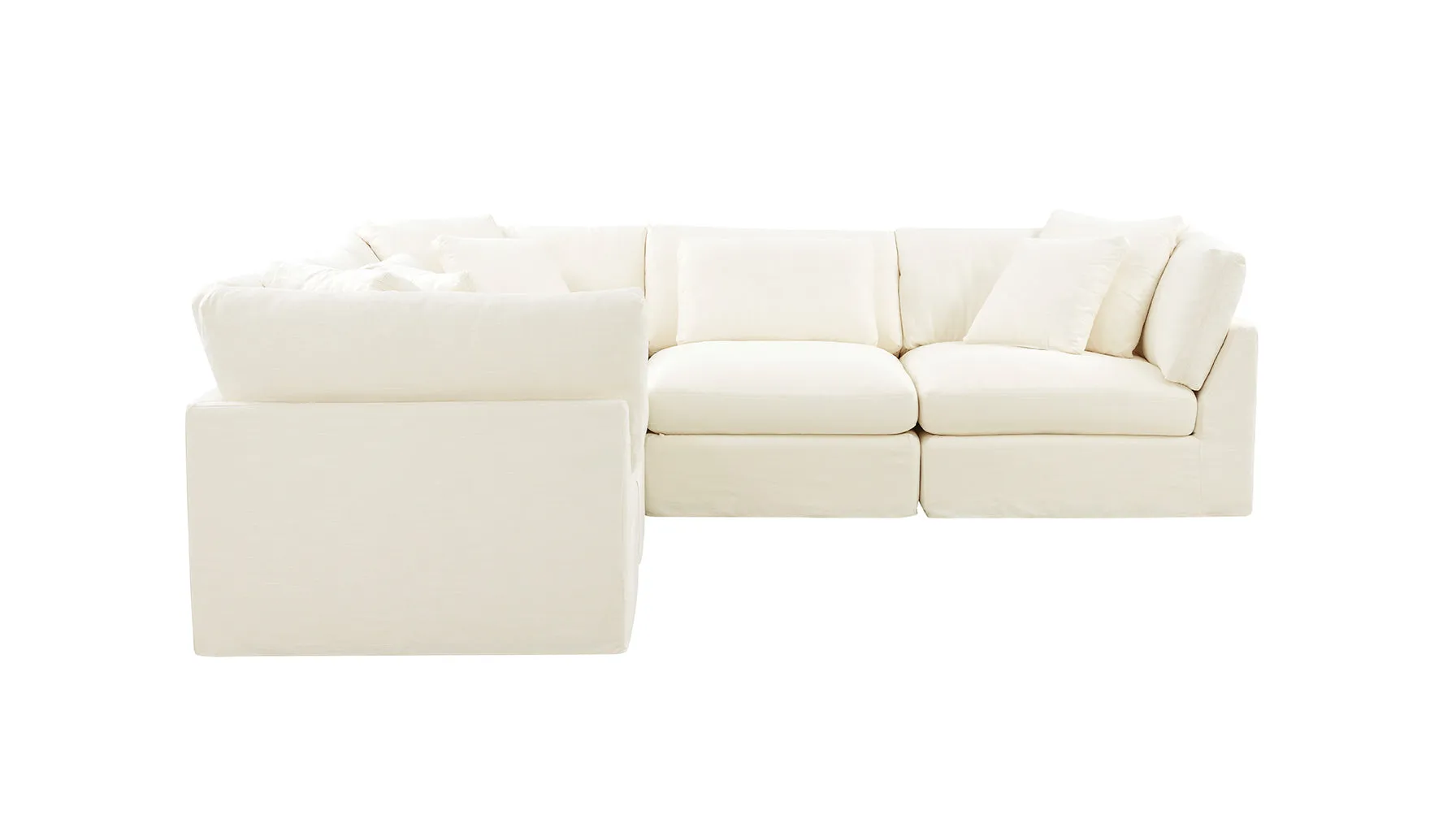 Get Together™ 5-Piece Modular Sectional Closed, Large, Cream Linen