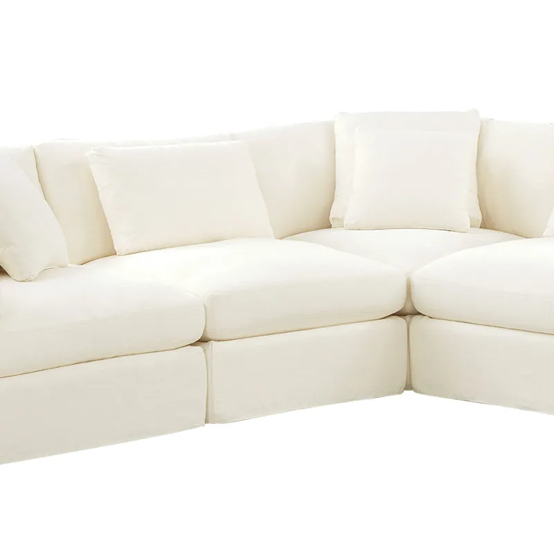 Get Together™ 5-Piece Modular Sectional Closed, Large, Cream Linen