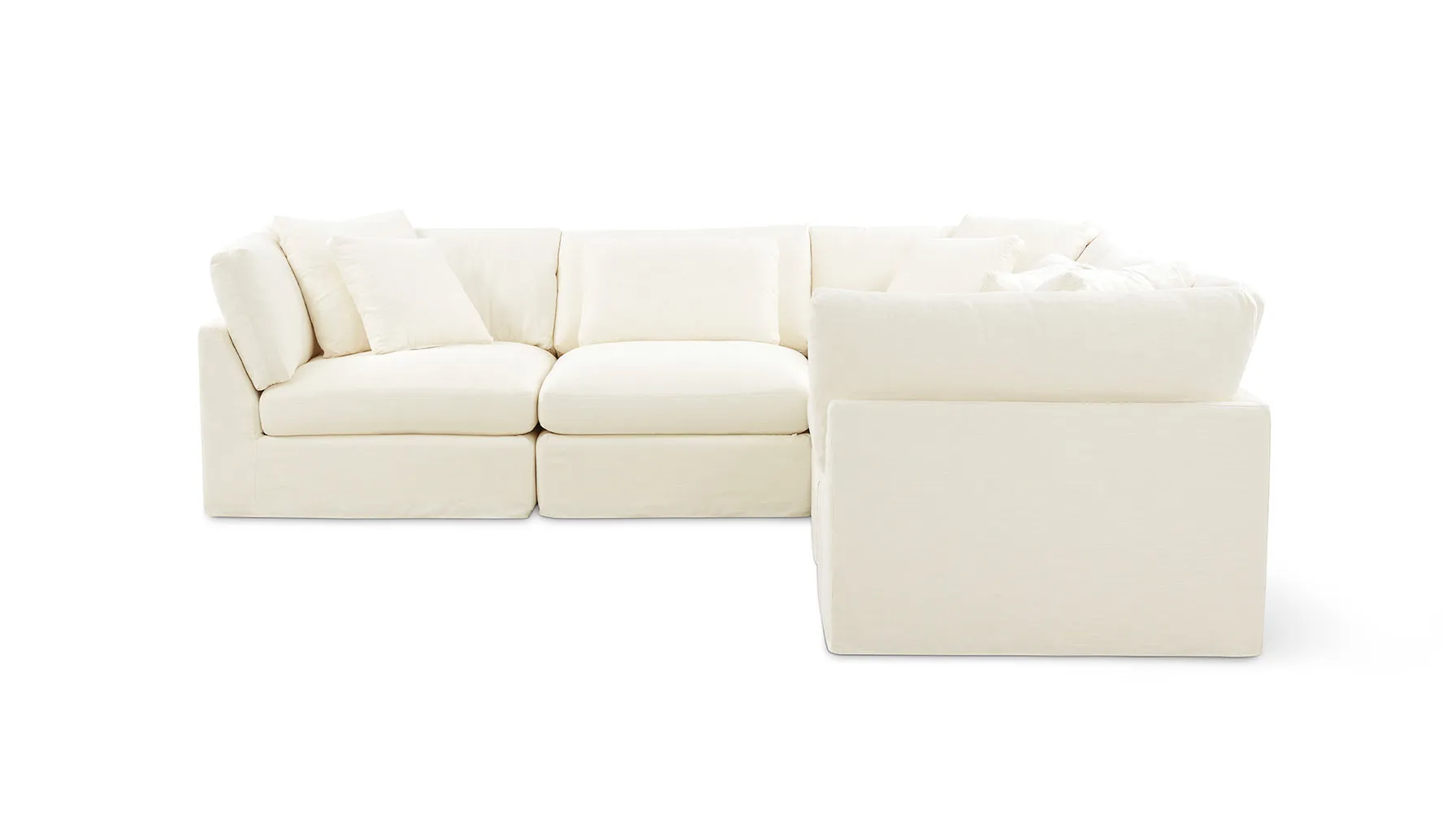 Get Together™ 5-Piece Modular Sectional Closed, Large, Cream Linen