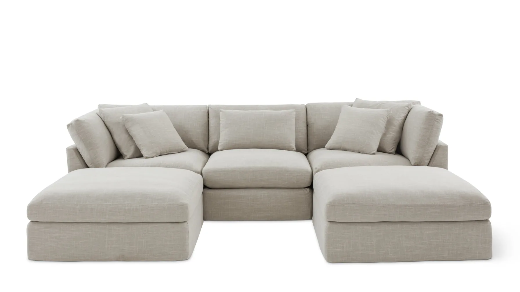 Get Together™ 5-Piece Modular U-Shaped Sectional, Large, Light Pebble