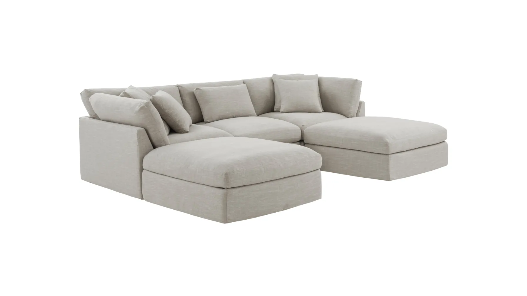 Get Together™ 5-Piece Modular U-Shaped Sectional, Large, Light Pebble