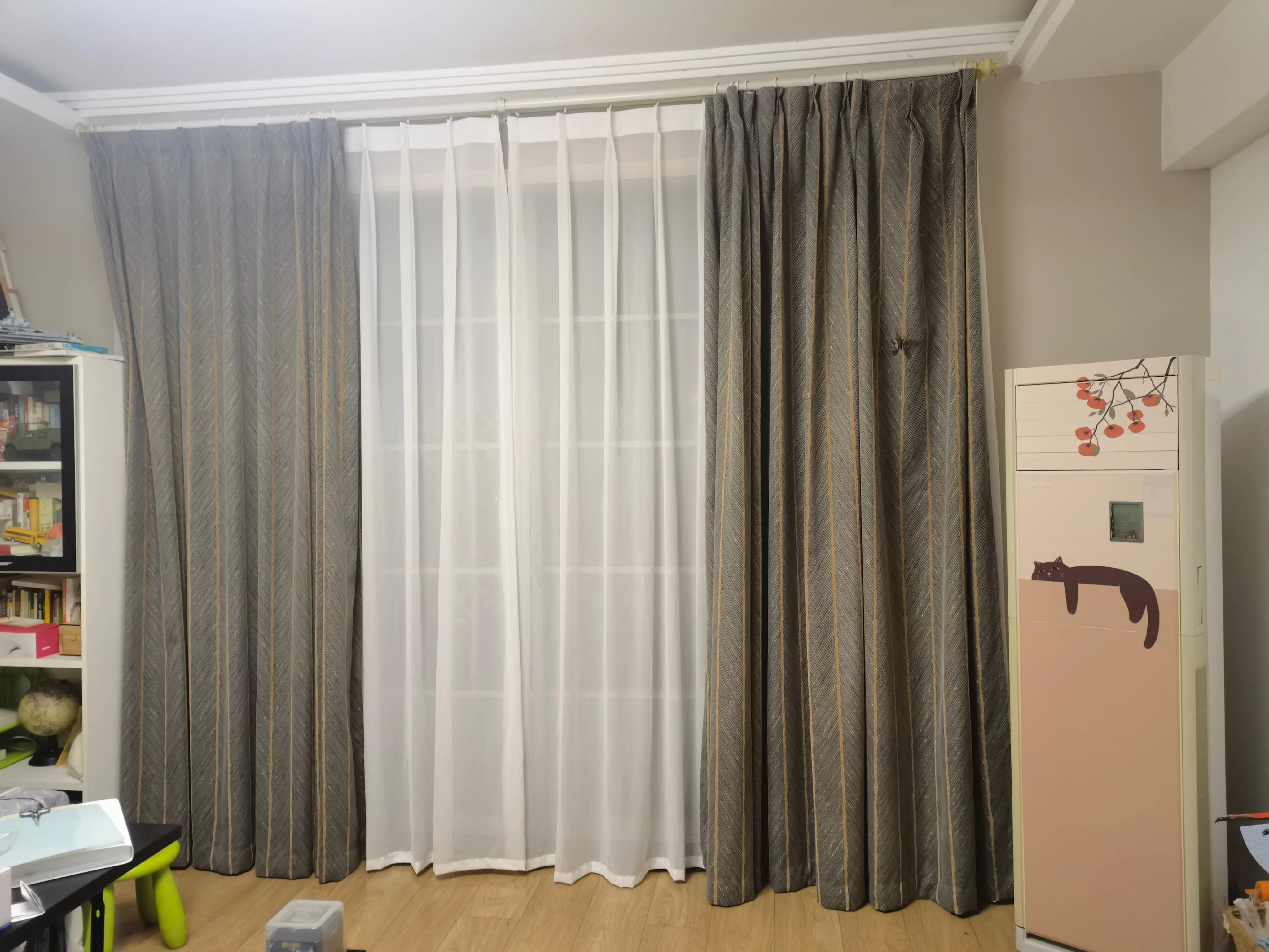 Golden Glamour Herringbone Window Curtains Drapery