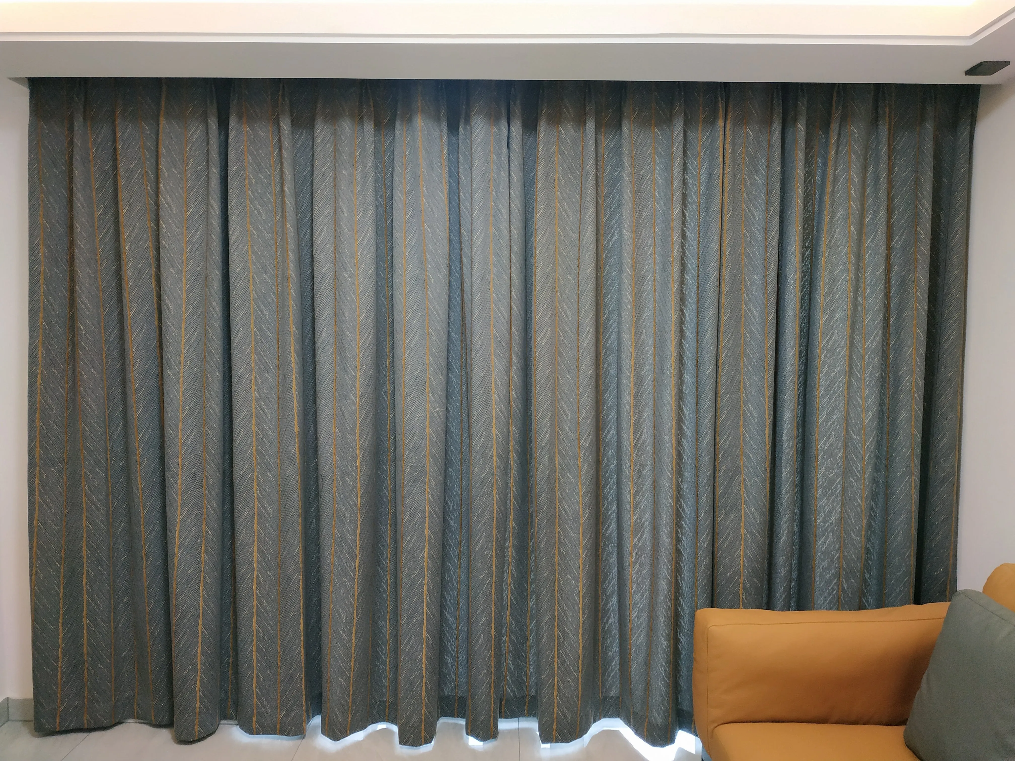 Golden Glamour Herringbone Window Curtains Drapery