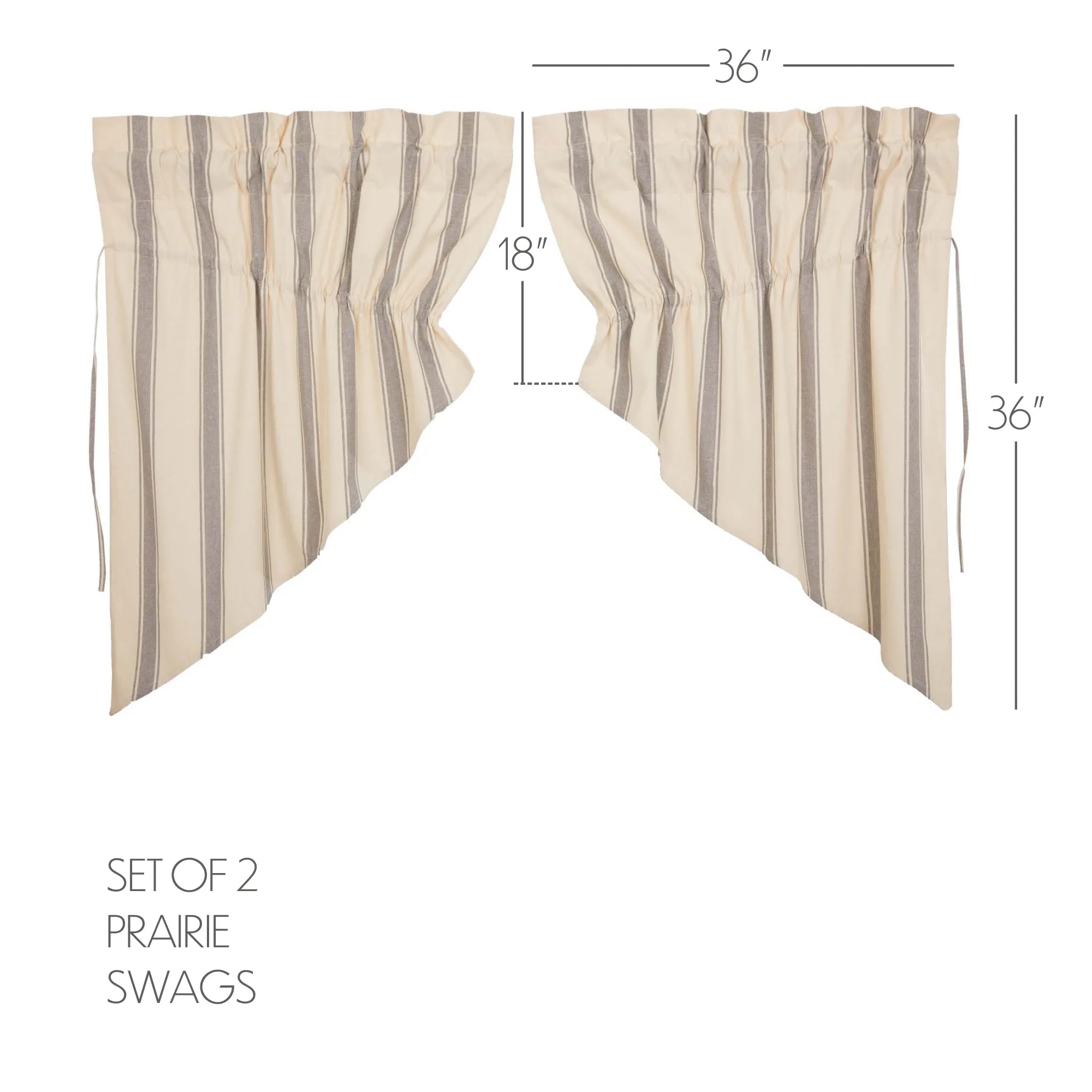 Grace Grain Sack Stripe Swag Set of 2