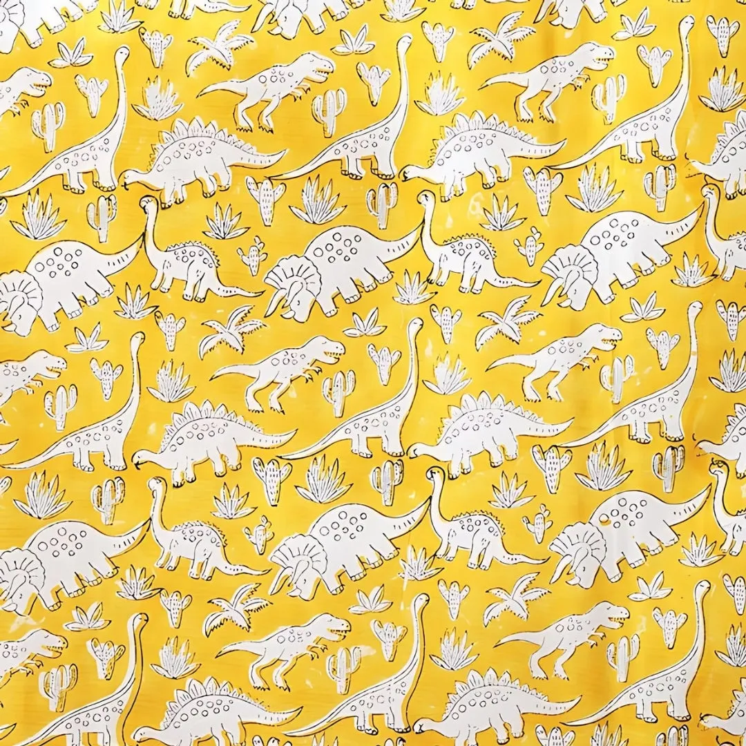 Gudgoodie 100% Cotton Canvas Curtains- Dinosaur Pals