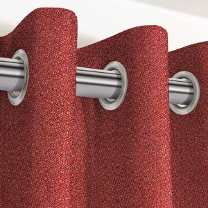 Highlands Textured Plain Red Curtains