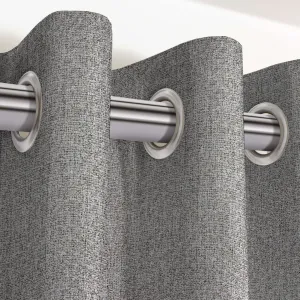 Highlands Textured Plain Soft Grey Curtains