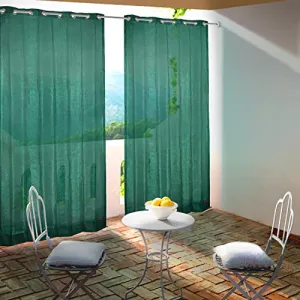 HIPPO - PE 90% Outdoor Sun Blocking Balcony Curtains Eyelet UV Protection, Sun Shading Light Filtering, Temperature Reducing 4.5 ft Window Curtain, Set of 2 pcs (Olive Green || 4.5FTX4.5FT)