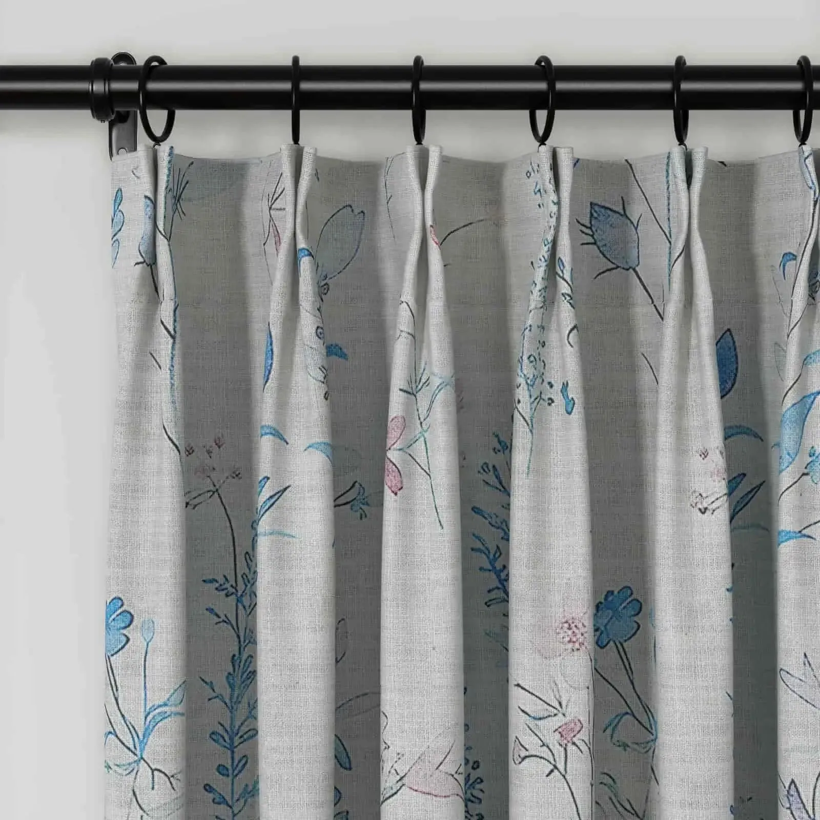 Holly Floral Pattern Boho Style Curtain Pleated