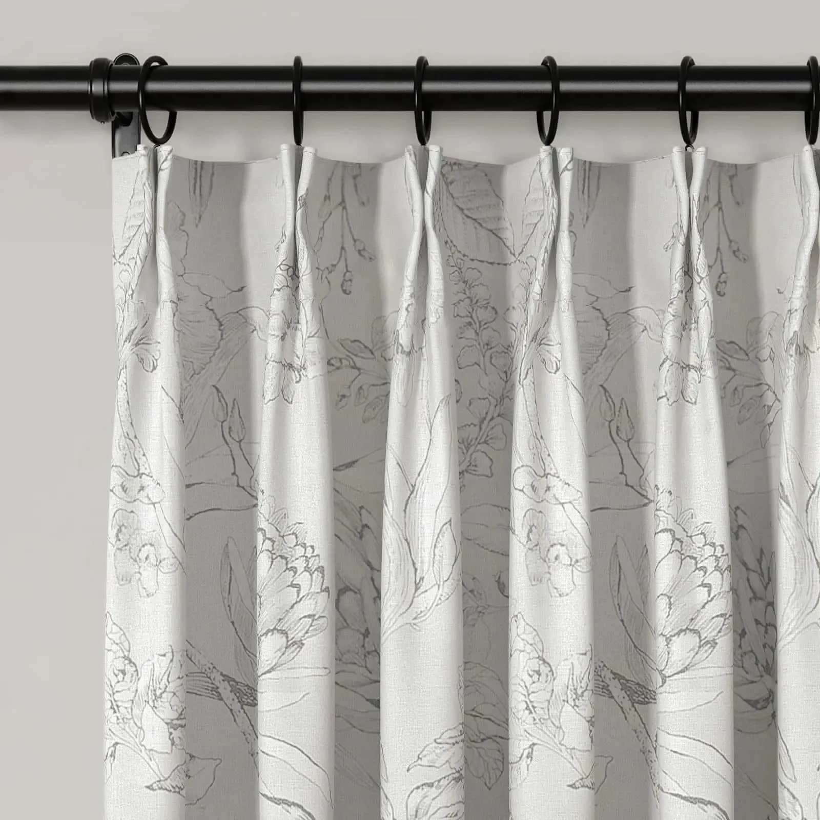 Holly Floral Pattern Boho Style Curtain Pleated