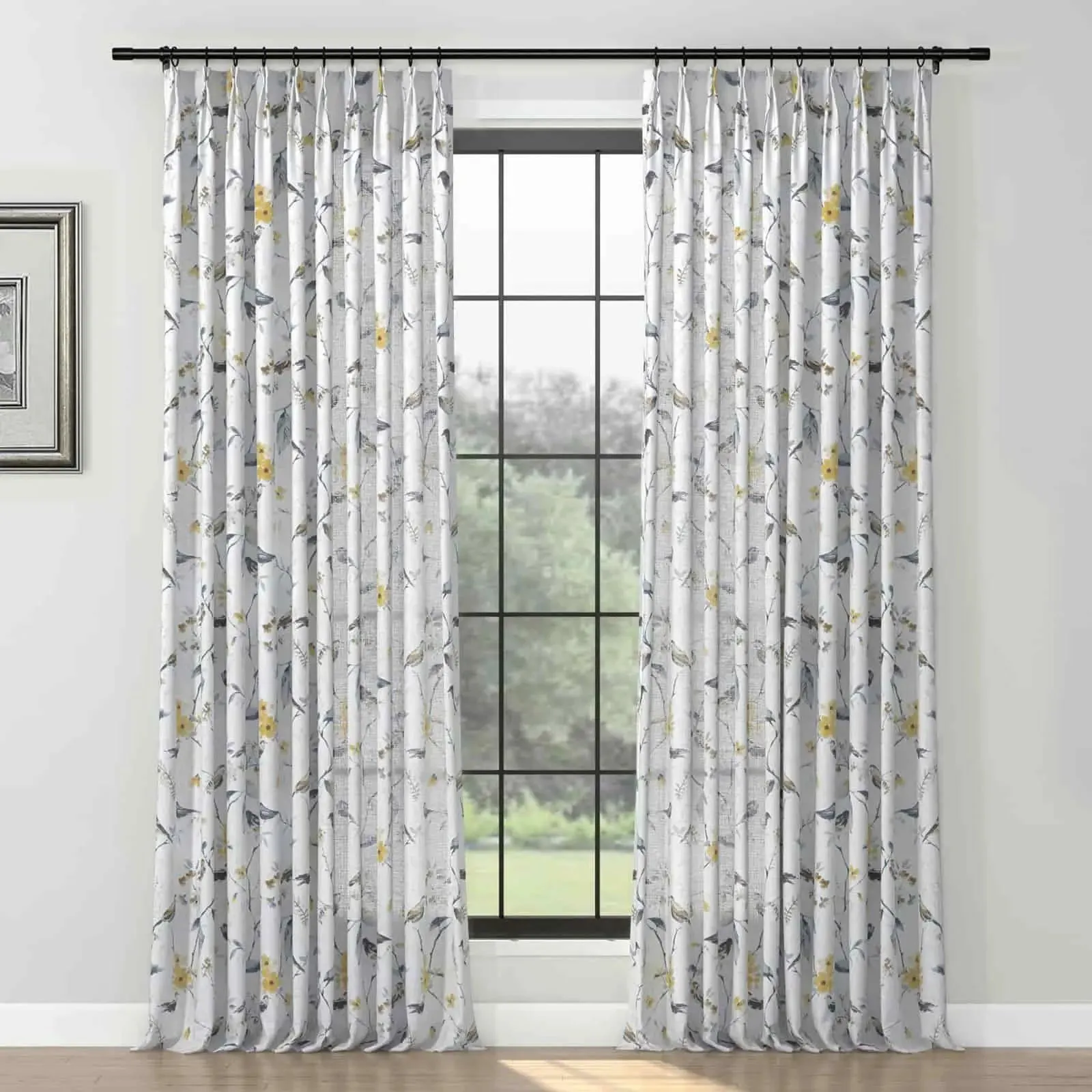 Holly Floral Pattern Boho Style Curtain Pleated