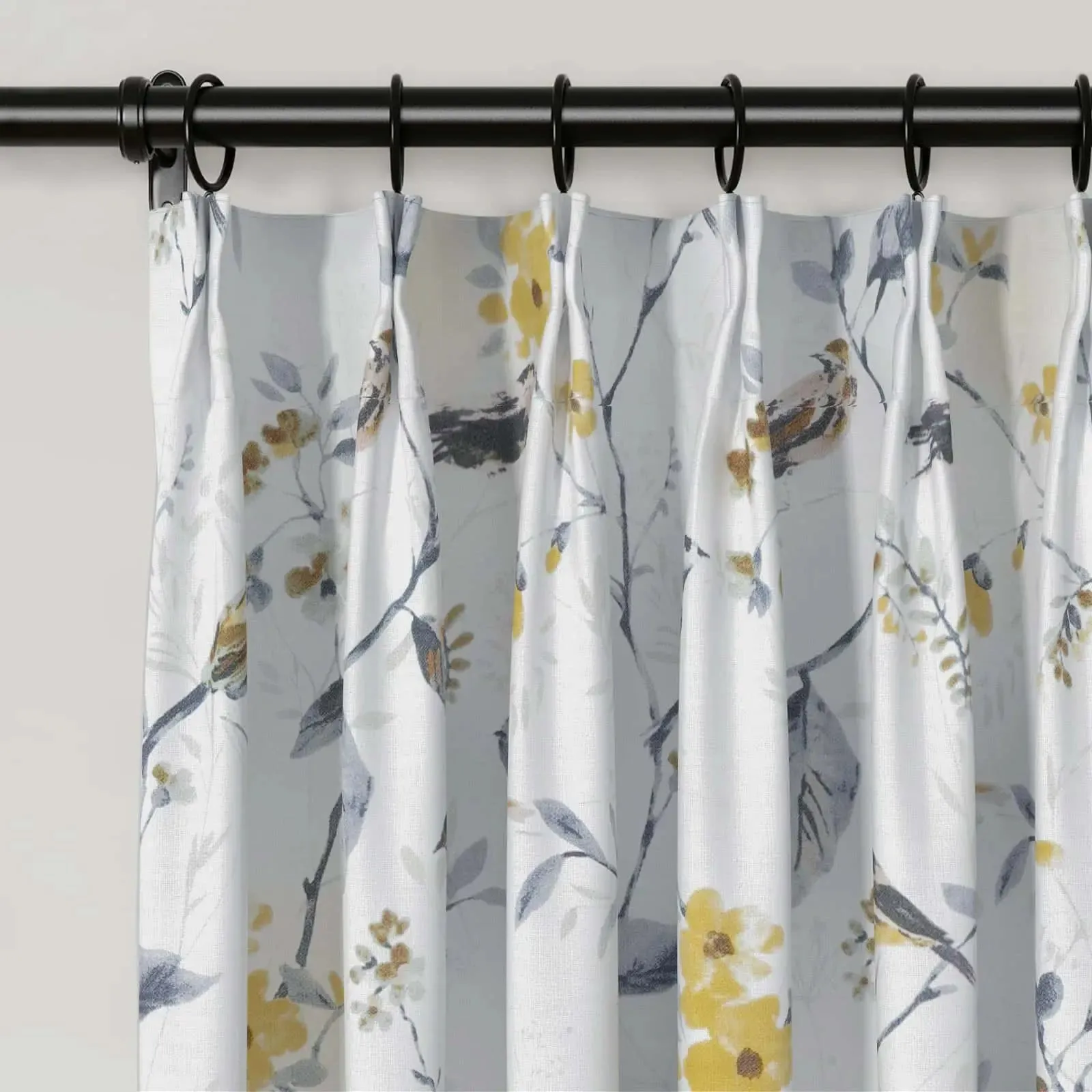 Holly Floral Pattern Boho Style Curtain Pleated