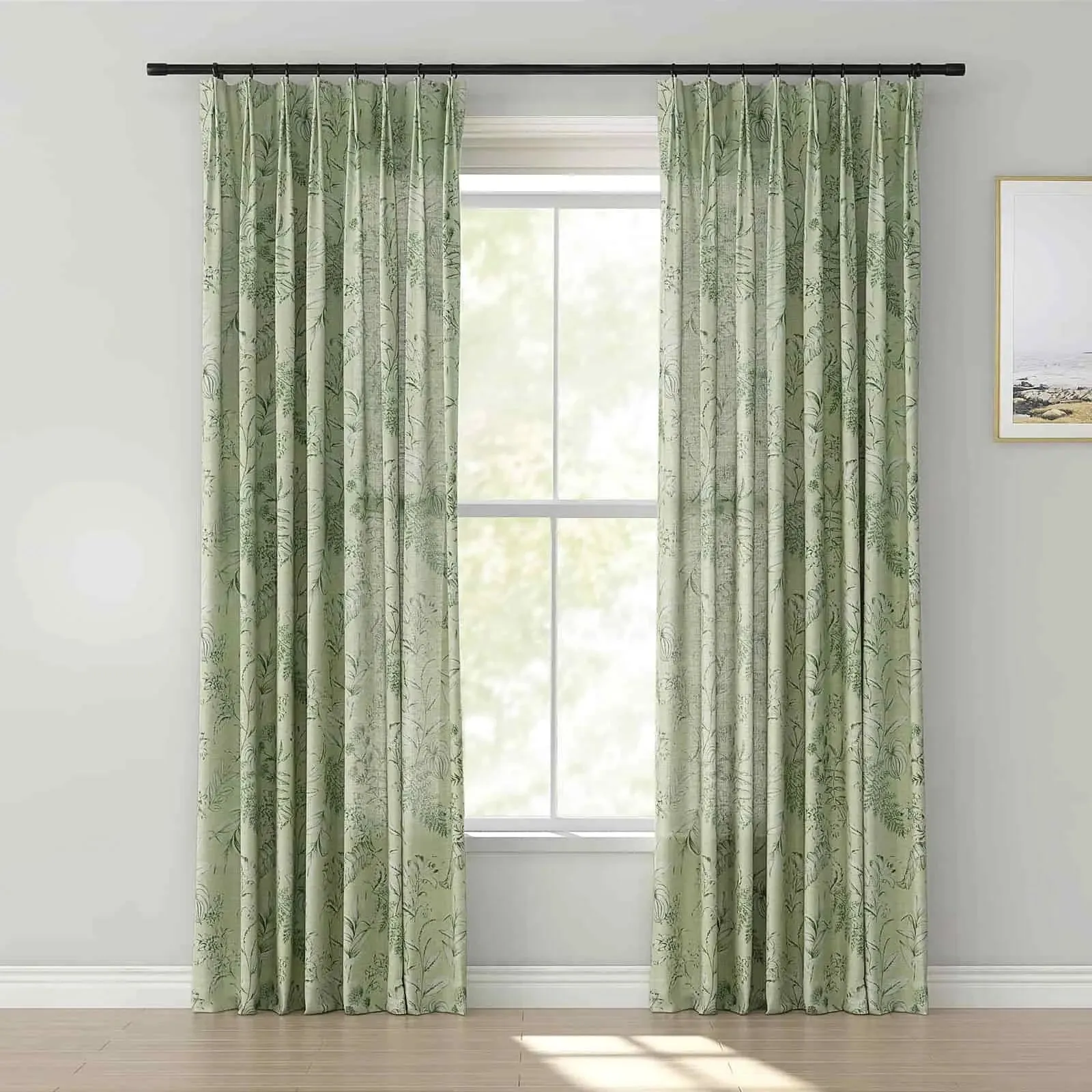 Holly Floral Pattern Boho Style Curtain Pleated