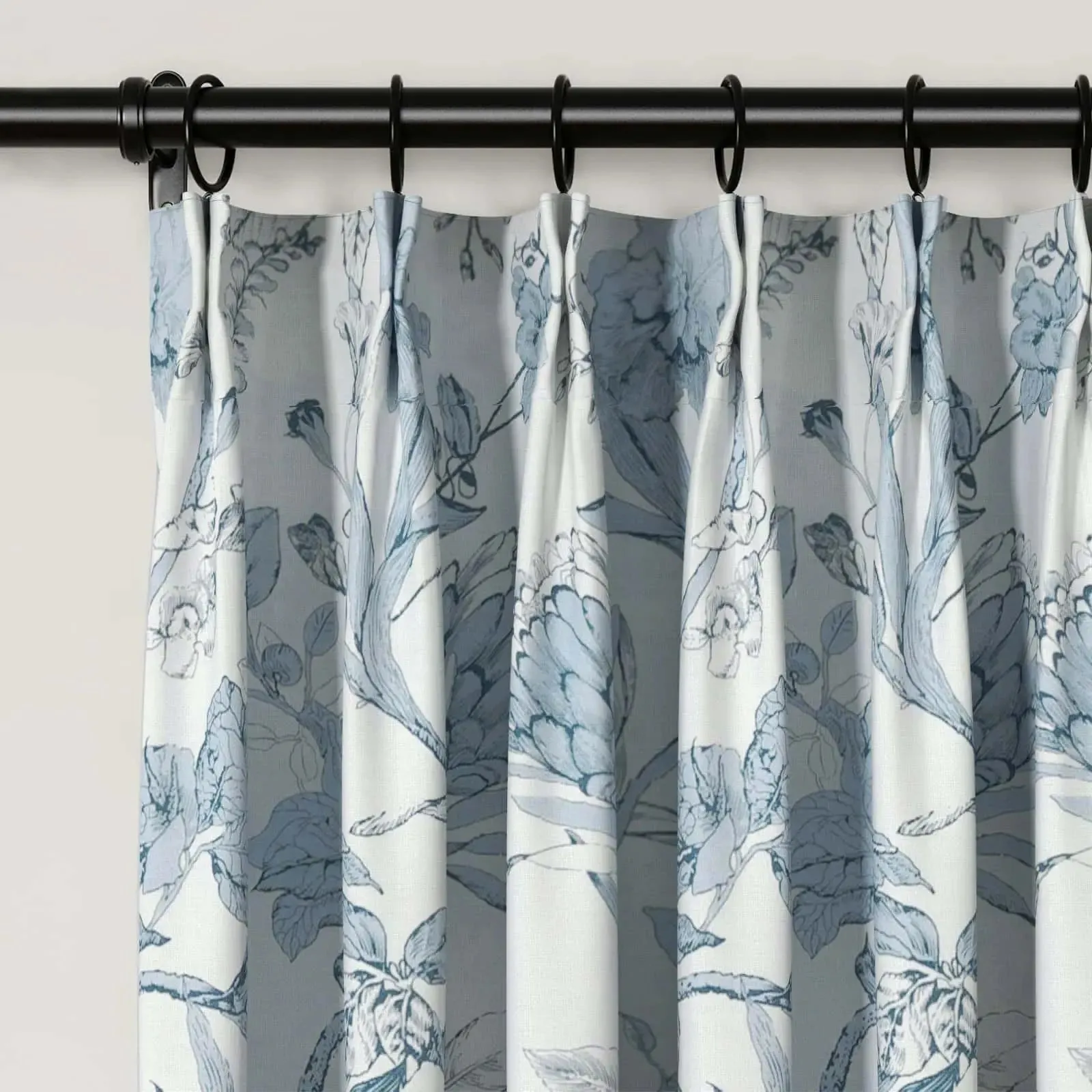 Holly Floral Pattern Boho Style Curtain Pleated