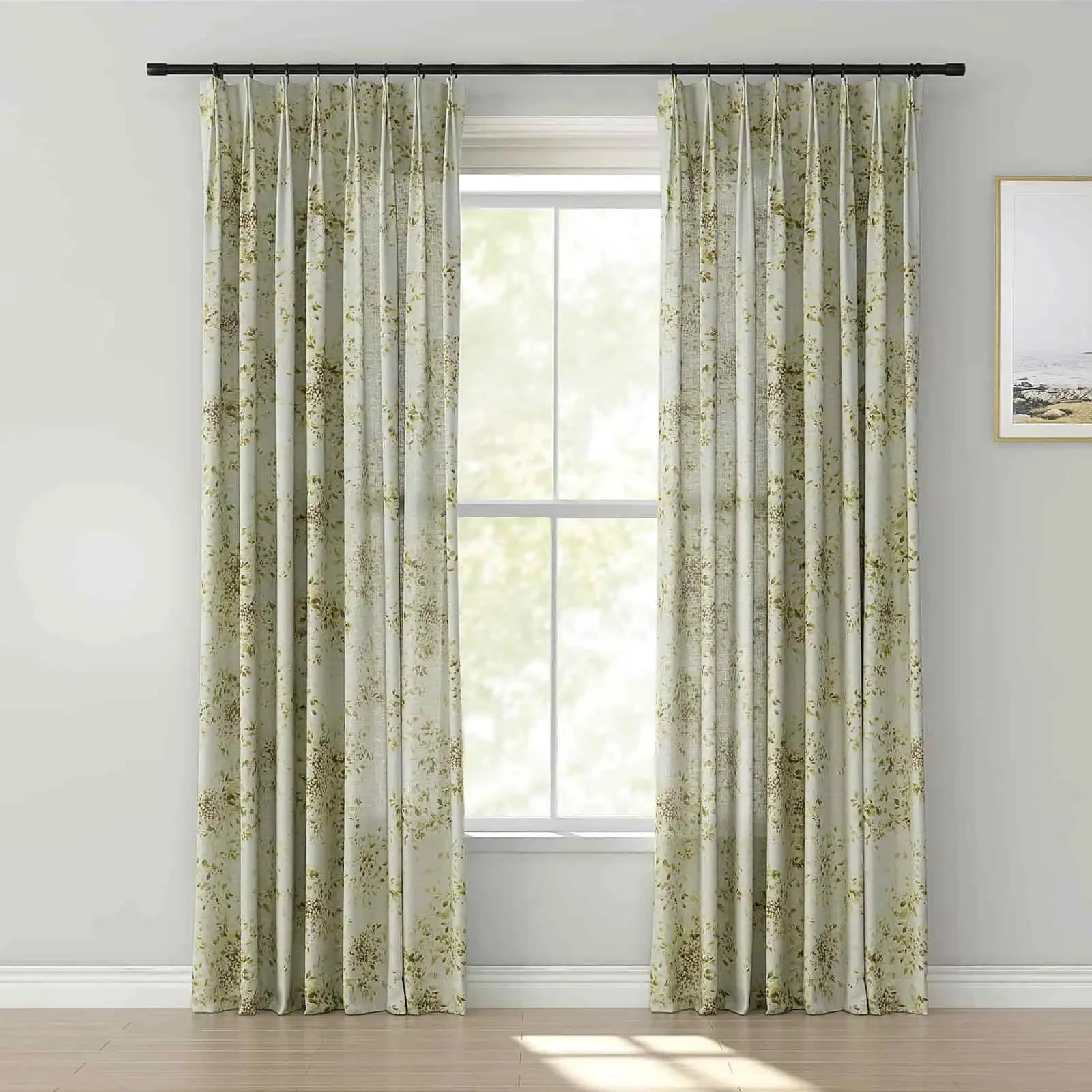 Holly Floral Pattern Boho Style Curtain Pleated