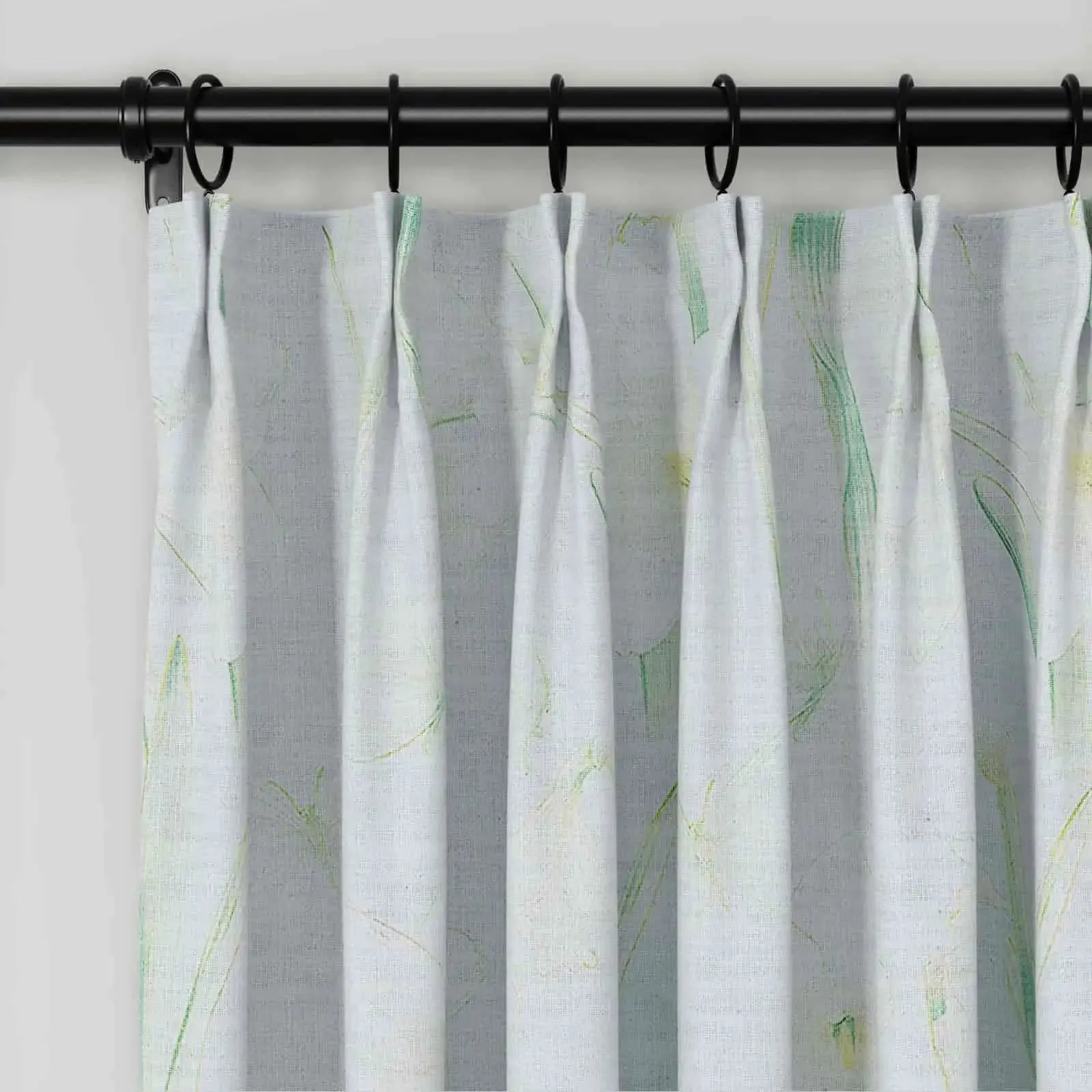 Holly Floral Pattern Boho Style Curtain Pleated