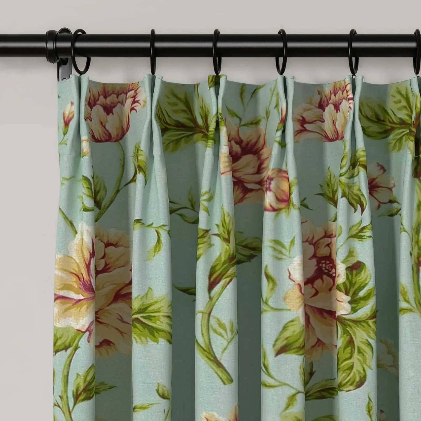 Holly Floral Pattern Boho Style Curtain Pleated