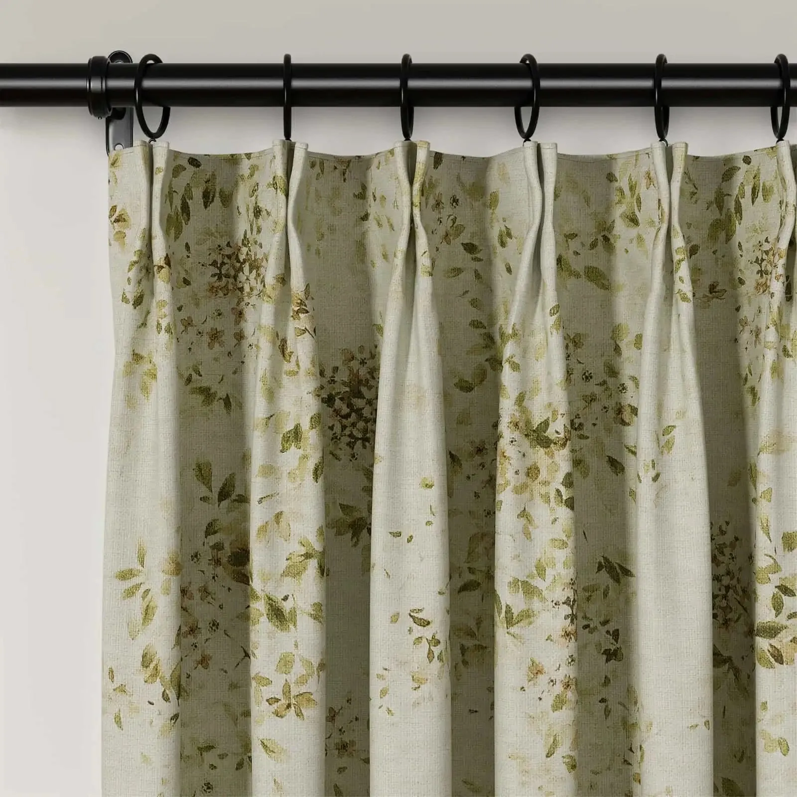 Holly Floral Pattern Boho Style Curtain Pleated