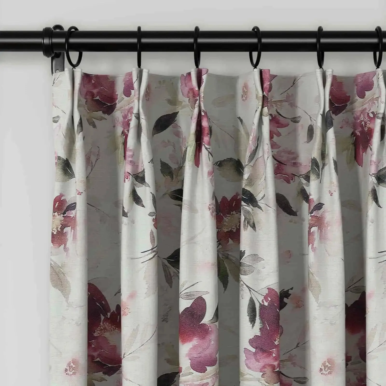 Holly Floral Pattern Boho Style Curtain Pleated