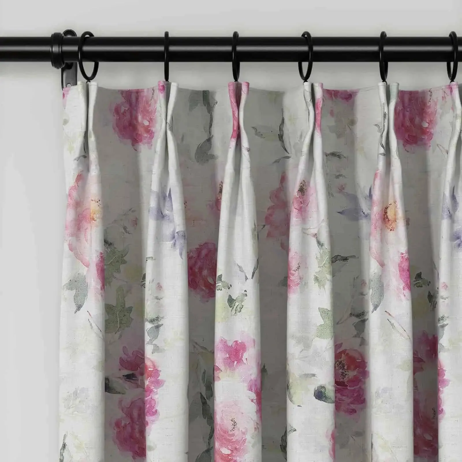 Holly Floral Pattern Boho Style Curtain Pleated