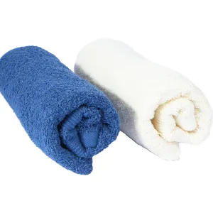 Homestic 525 GSM Cotton Hand Towels |Super Soft, Quick Absorbent & Anti-Bacterial|Gym & Workout Towels|Pack of 2 (Blue & Ivory)