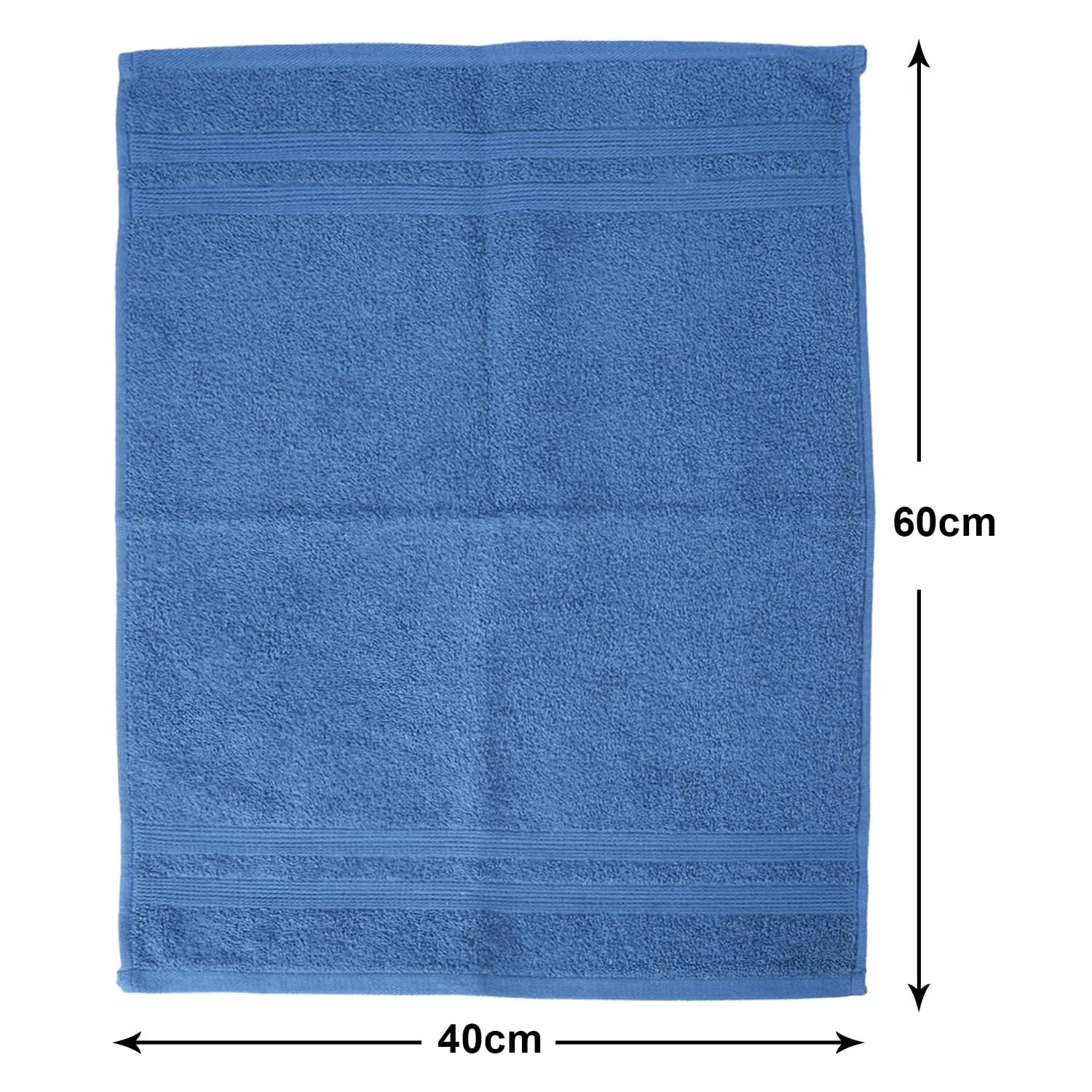 Homestic 525 GSM Cotton Hand Towels |Super Soft, Quick Absorbent & Anti-Bacterial|Gym & Workout Towels|Pack of 2 (Blue & Ivory)