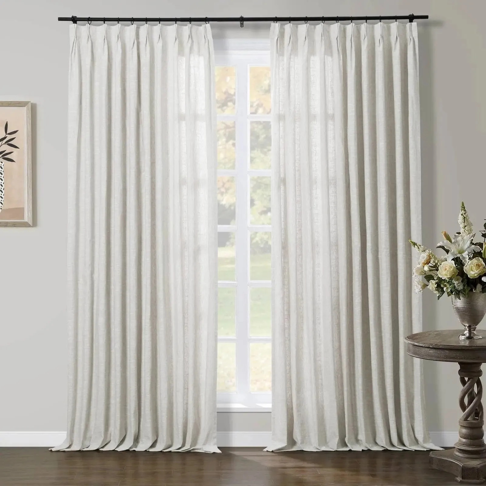 Jawara Linen Pinch Pleat Light Filtering Drapery with Unlined