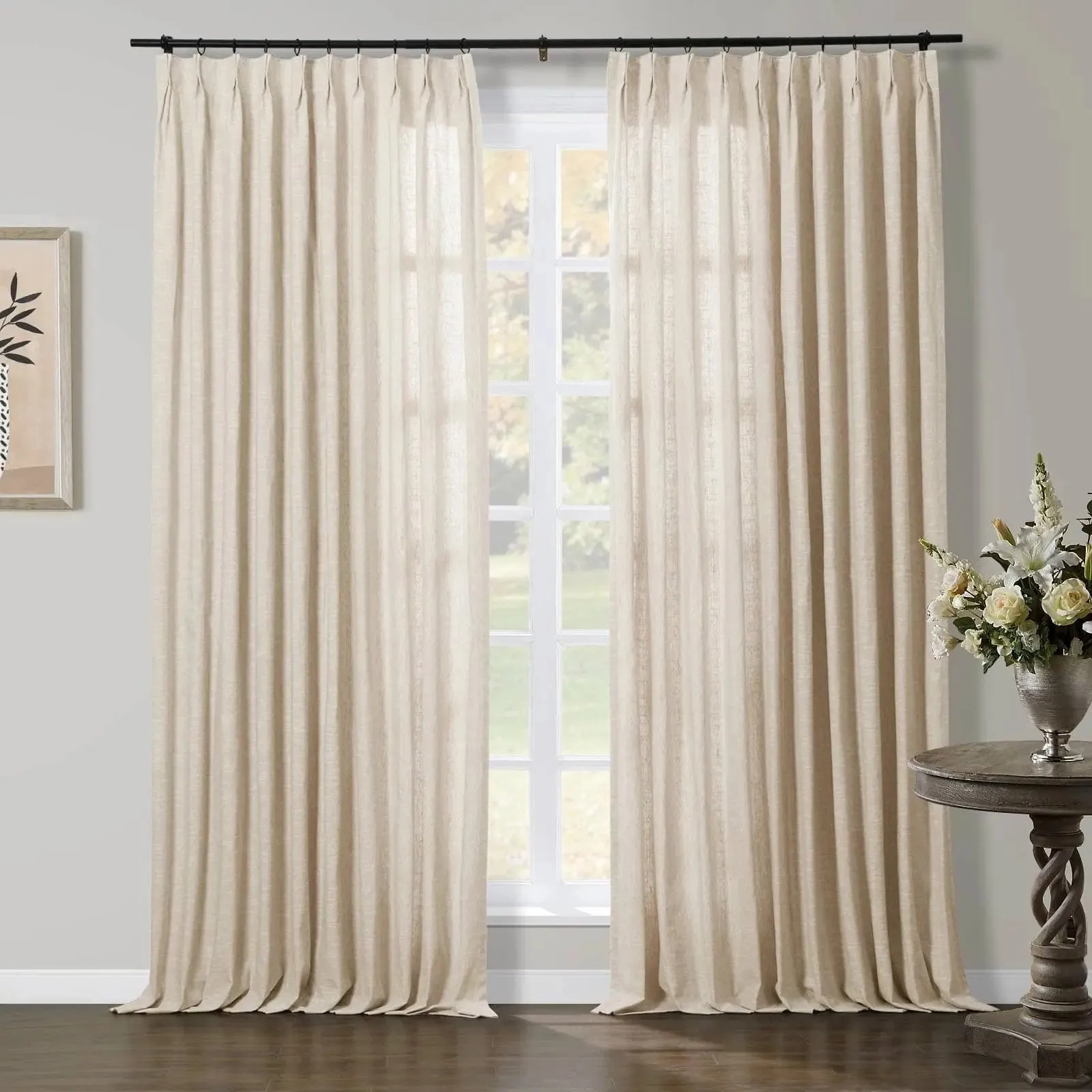 Jawara Linen Pinch Pleat Light Filtering Drapery with Unlined