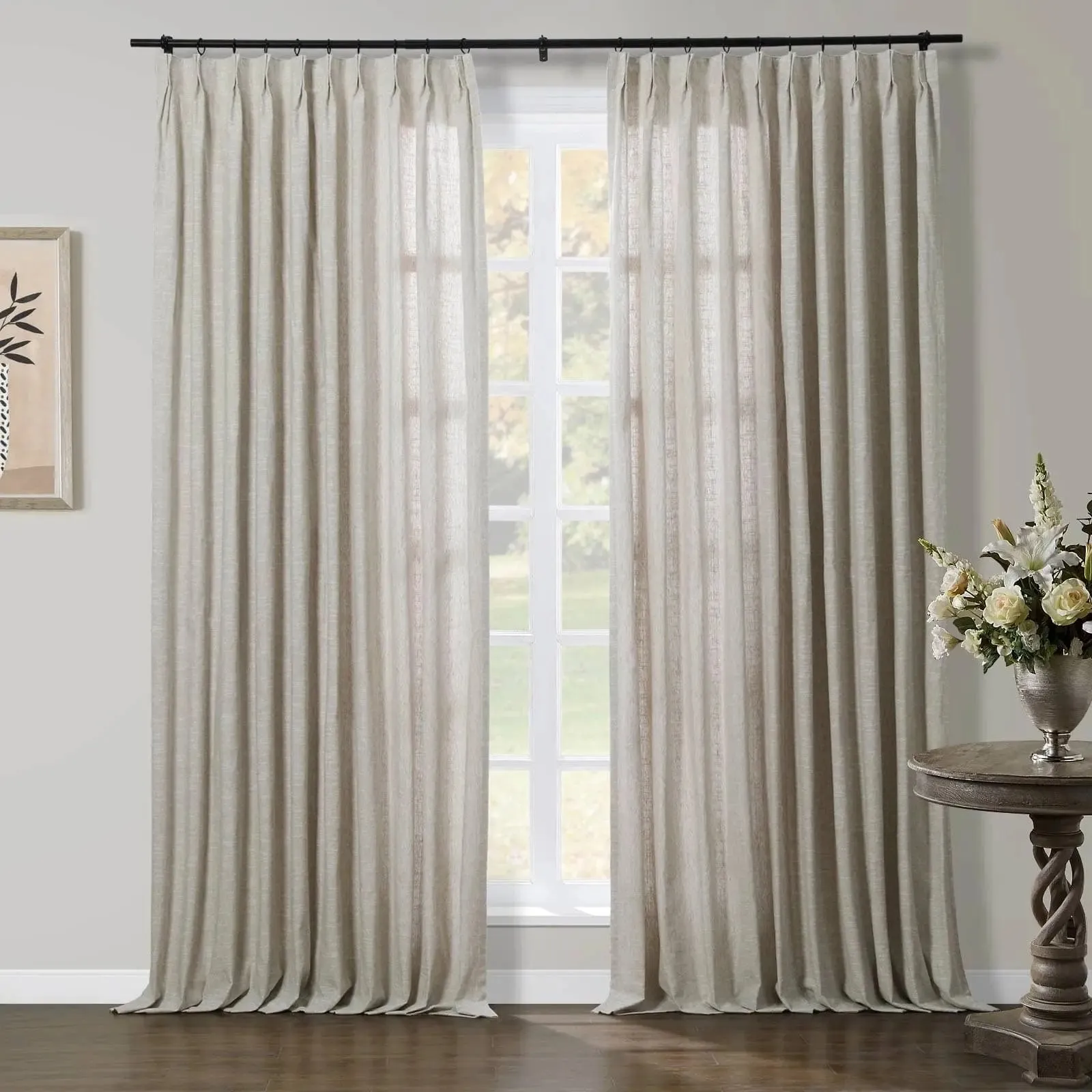 Jawara Linen Pinch Pleat Light Filtering Drapery with Unlined