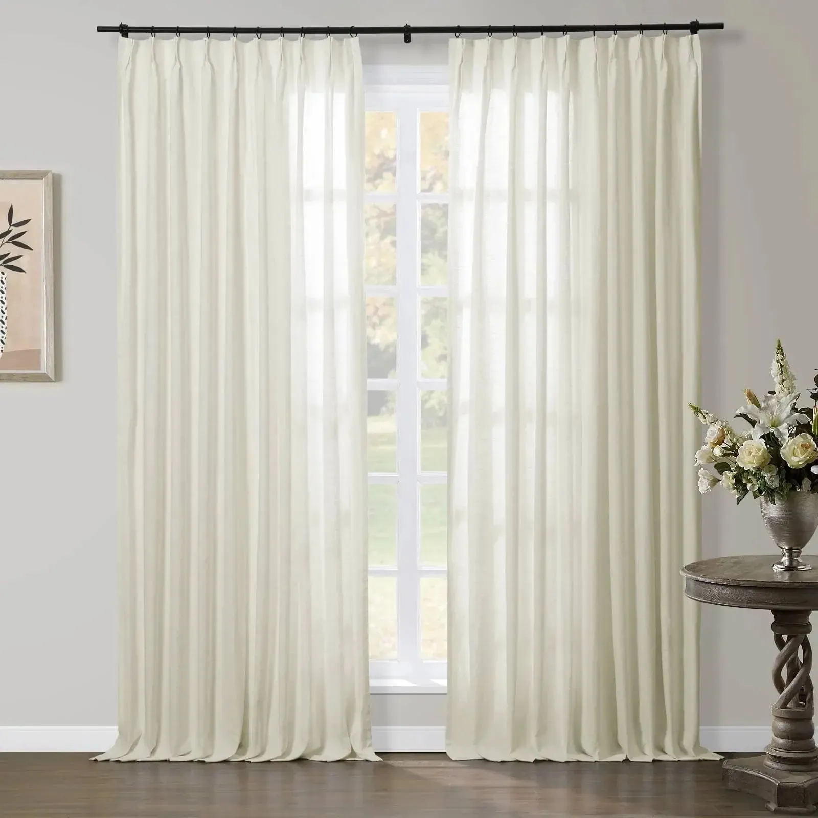 Jawara Linen Pinch Pleat Light Filtering Drapery with Unlined