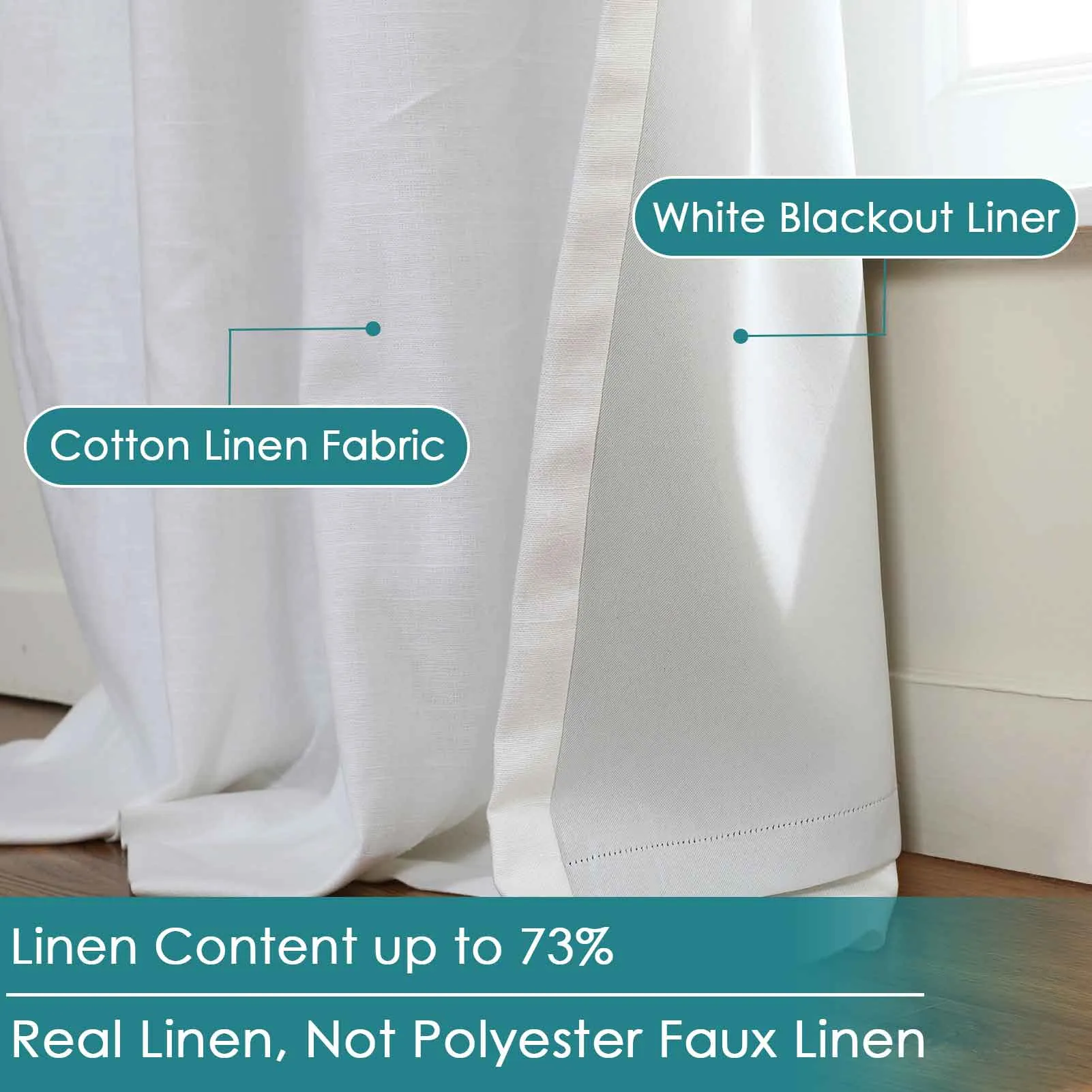 Jawara Luxury Linen Cotton Curtain Pleated