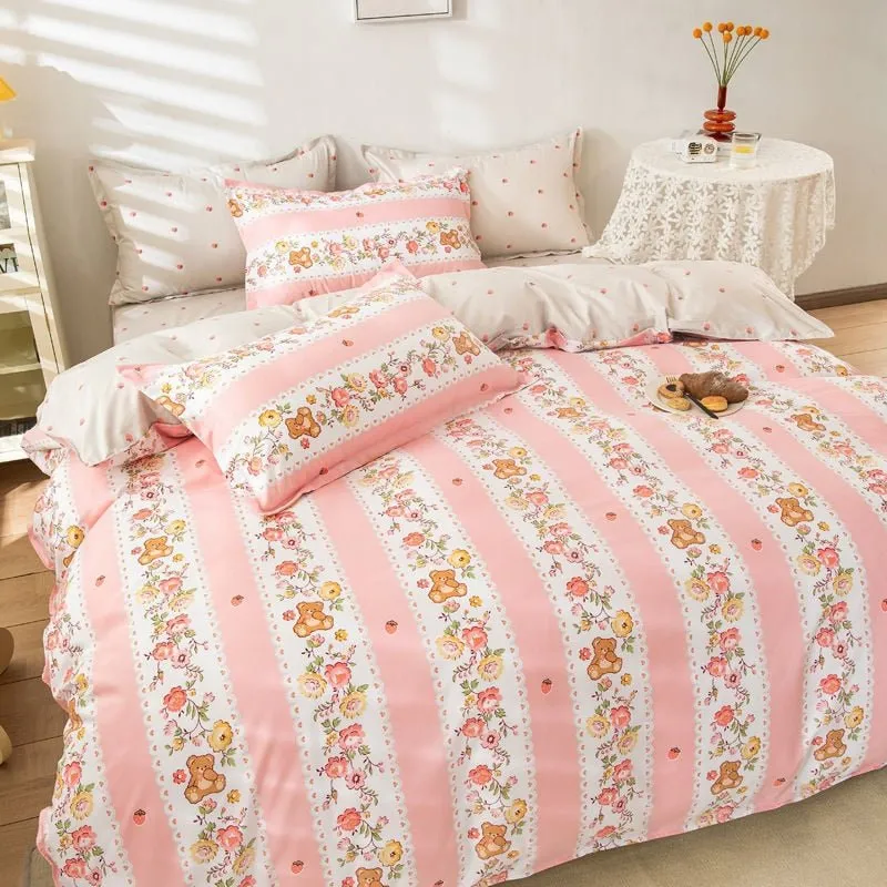 Kawaii Sheets and Pillowcases Quilt Bedding Set