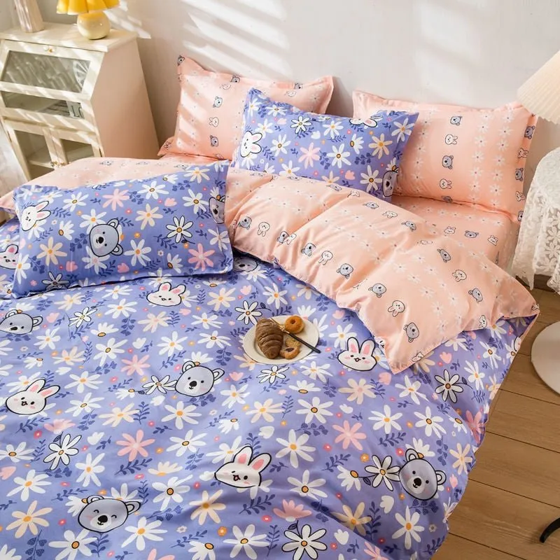 Kawaii Sheets and Pillowcases Quilt Bedding Set