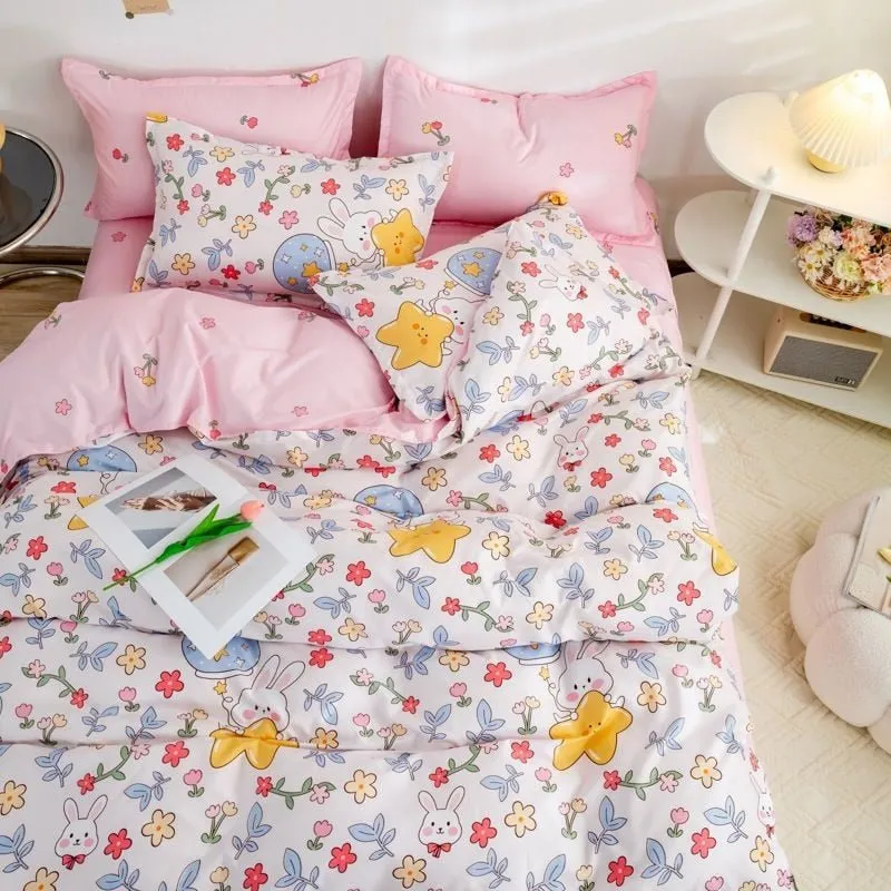 Kawaii Sheets and Pillowcases Quilt Bedding Set