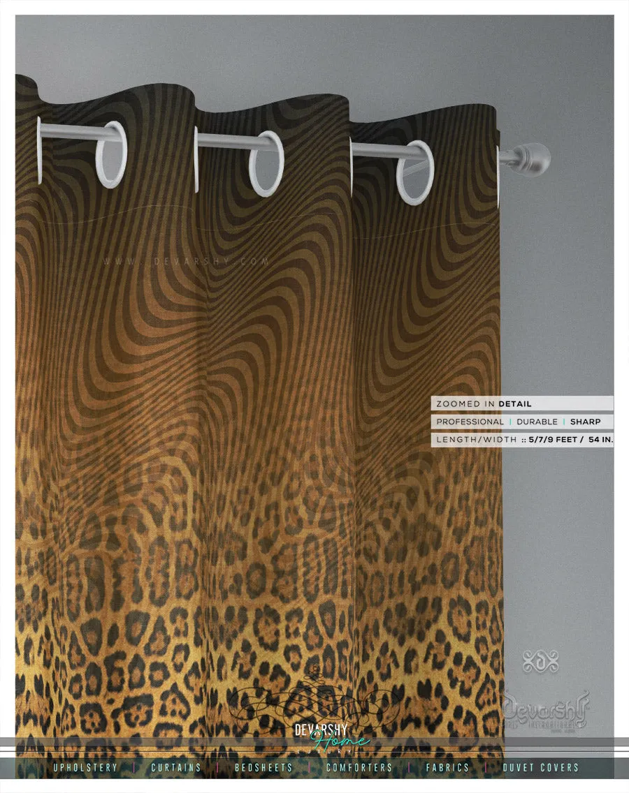 Leopard Skin Print PREMIUM Curtain Panel. Available on 12 Fabrics. Heavy & Sheer. Made to Order. 100166