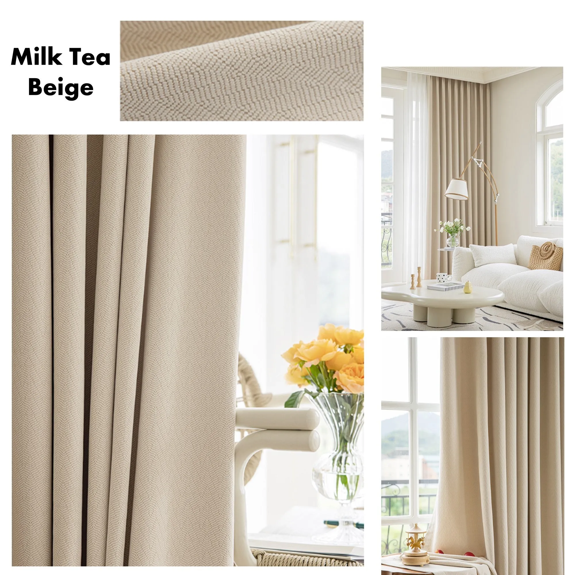 Lisse Textured Window Curtains Drapery