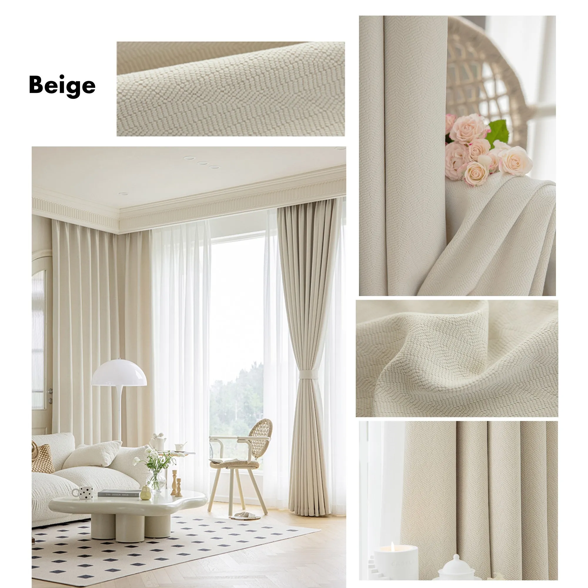 Lisse Textured Window Curtains Drapery