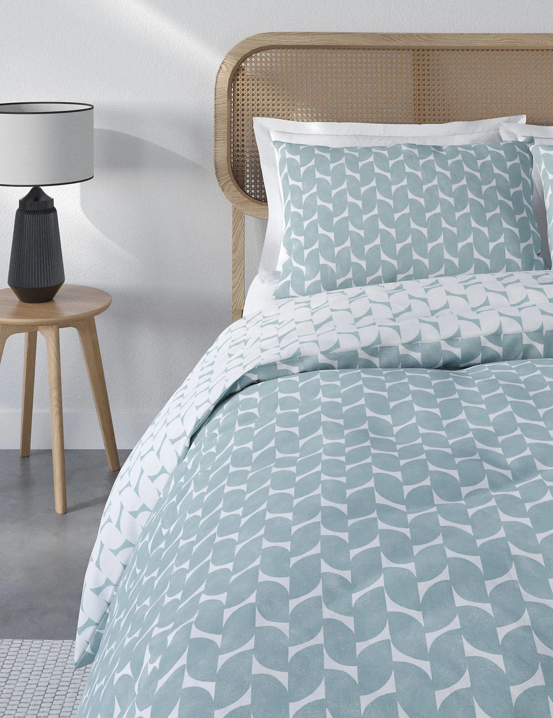 Marks & Spencer Geometric Cotton Blend Bedding Set