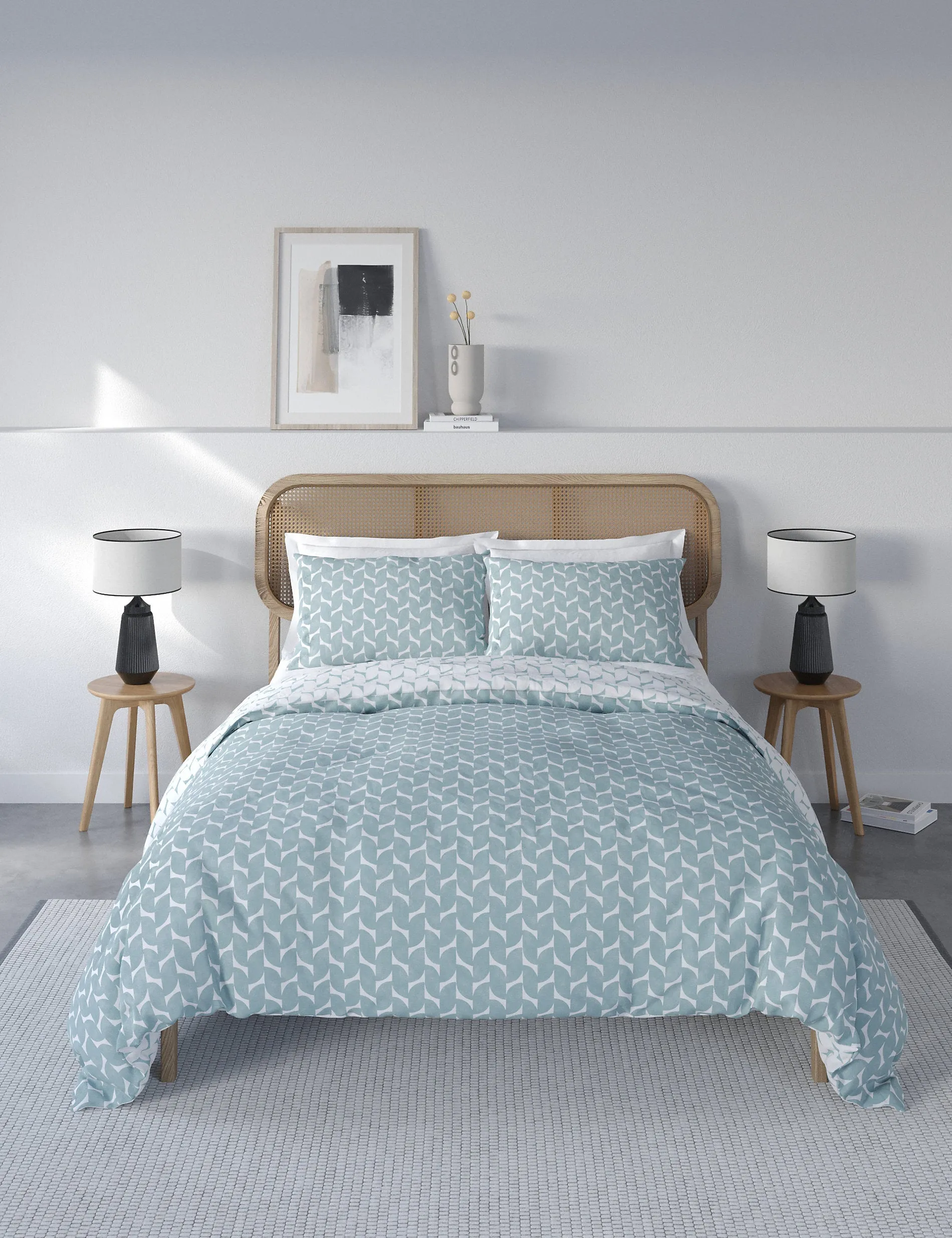 Marks & Spencer Geometric Cotton Blend Bedding Set