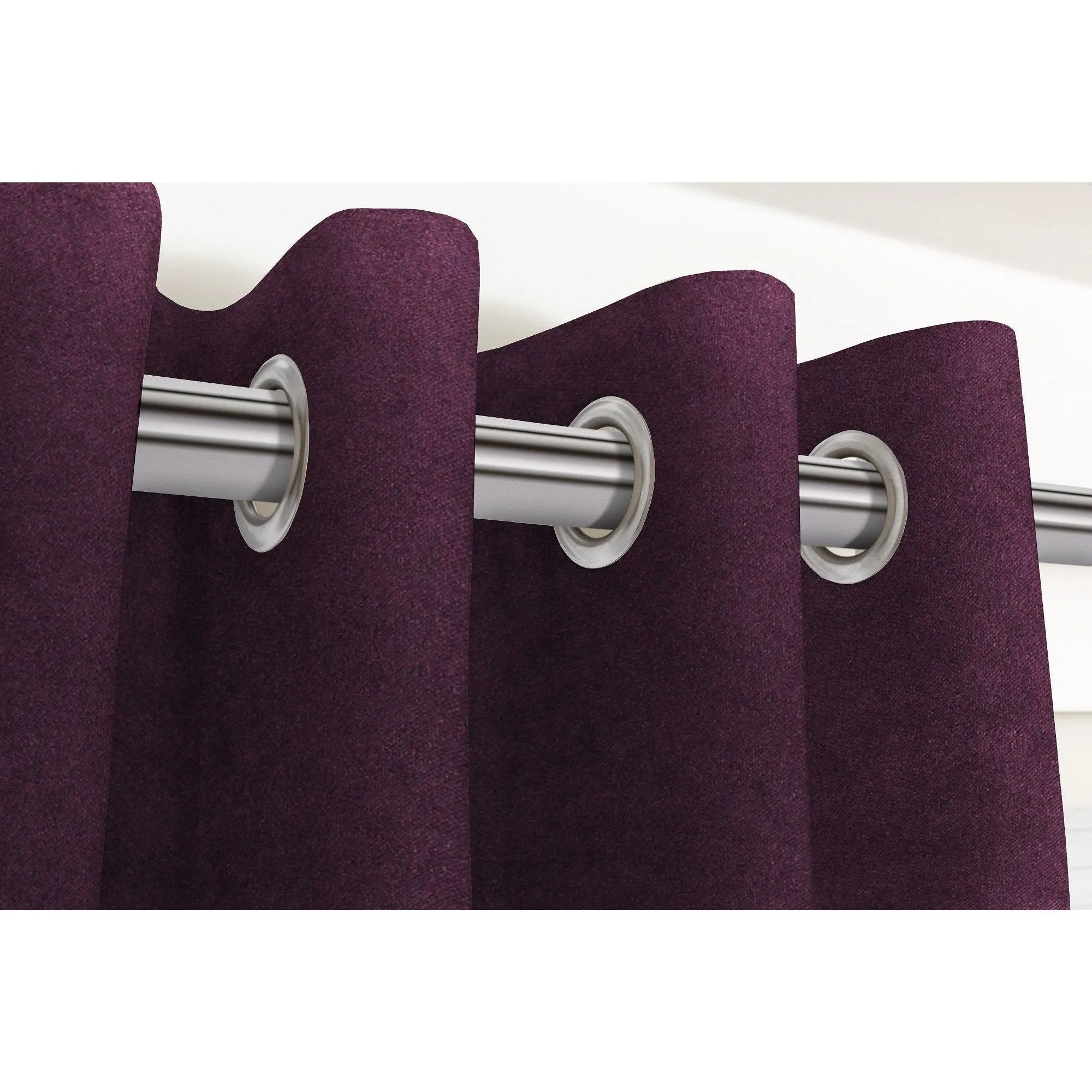 Matt Aubergine Purple Velvet Curtains