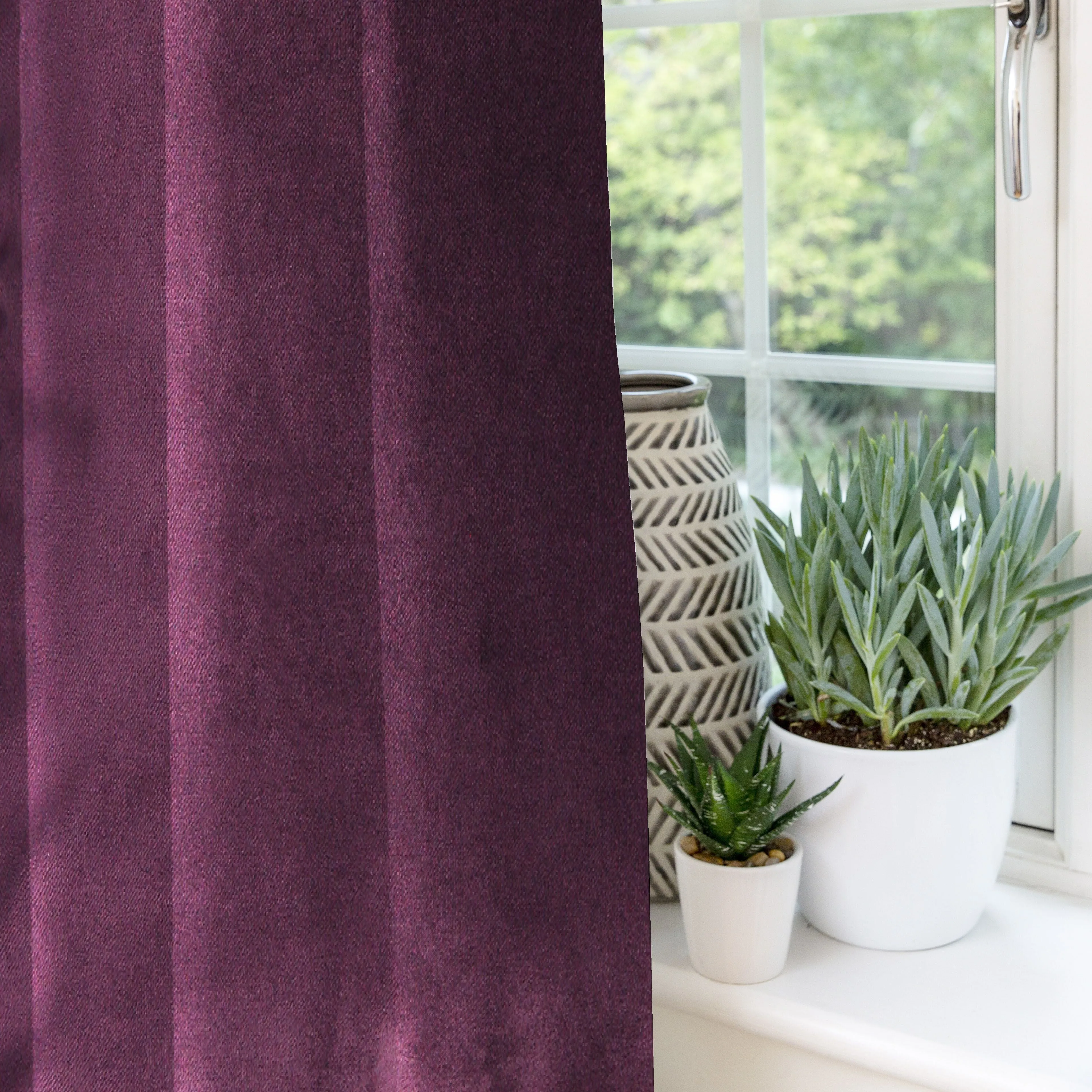 Matt Aubergine Purple Velvet Curtains