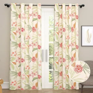 Modest Flower Red Curtain Set