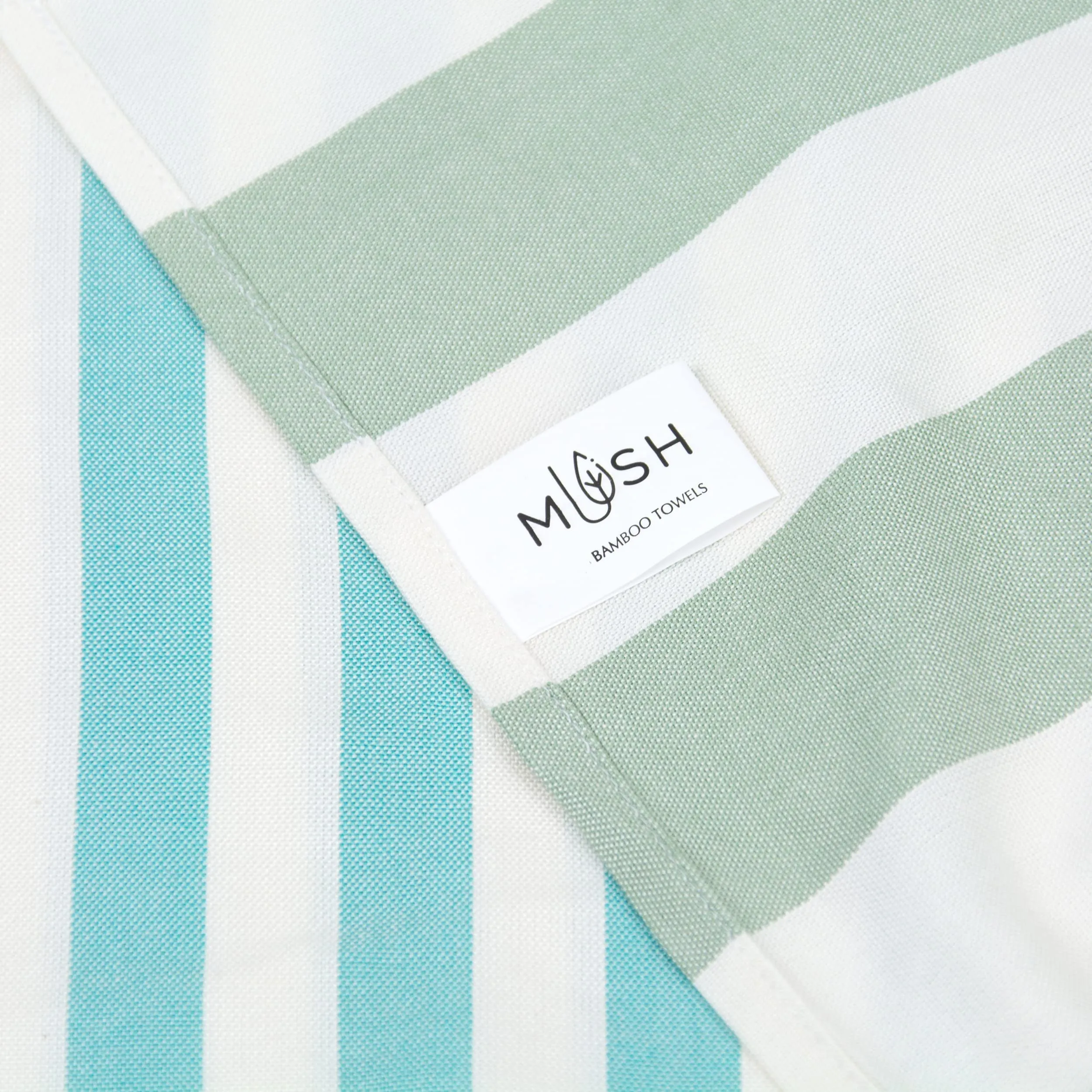 Mush Bamboo Extra Large Cabana Style Turkish Towel | Ideal for Beach, Bath, Pool, Travel & Yoga | Size : 90 x 160 cms | Peach-Turquoise & Turquoise-Light Green, Pack of 2