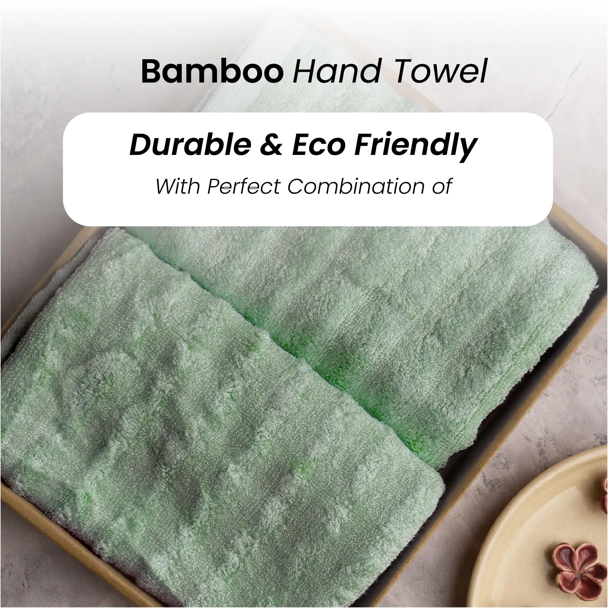 Mush Bamboo Hand Towels Set of 2 | 100% Bamboo Gym Towel for Men/Women Workout | Ultra Soft, Absorbent & Quick Dry Towel for Gym, Travel, Sports and Yoga | 40 x 60 cms | 600 GSM (Olive Green)