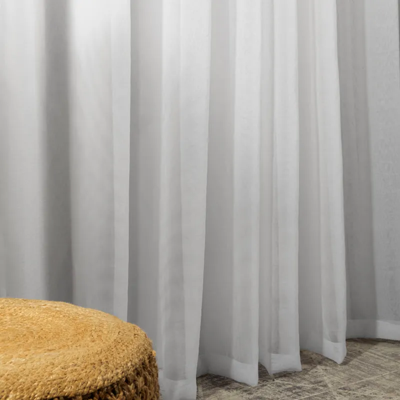 Nest Capri Taped Sheer Curtain - Silver